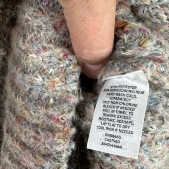 Something Navy | Tan Multi-colored Long Sleeves Sweater Size Medium - Picture 7 of 10